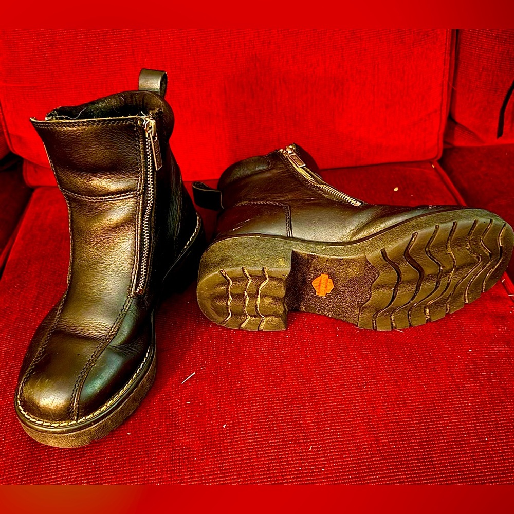 Harley Davidson Double-Zip Amherst Women’s size 8 Moto Leather Riding Boots